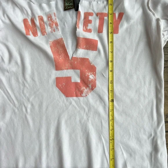 LOTUS white Sporty low cut v neck Number NINETY 5 Long Sleeve Shirt XL - Picture 6 of 7